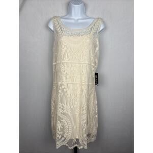 NEW Express Ivory Lace Embroidered Dress Medium Bride Festival Boho Romantic